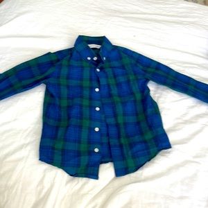 Janie and Jack blue and green plaid Dress Shirt